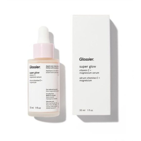 Glossier Super Glow Vitamin C + Magnesium Face Serum 30ml Brightening Skin Care - Picture 2 of 5